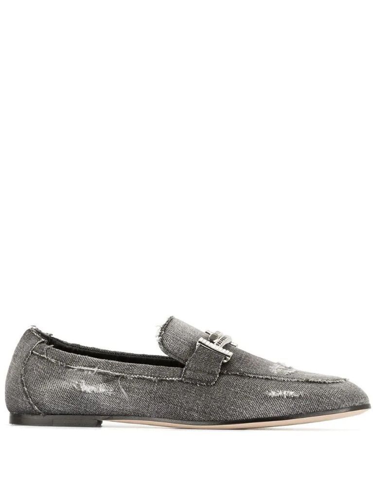 distressed Gommino loafers