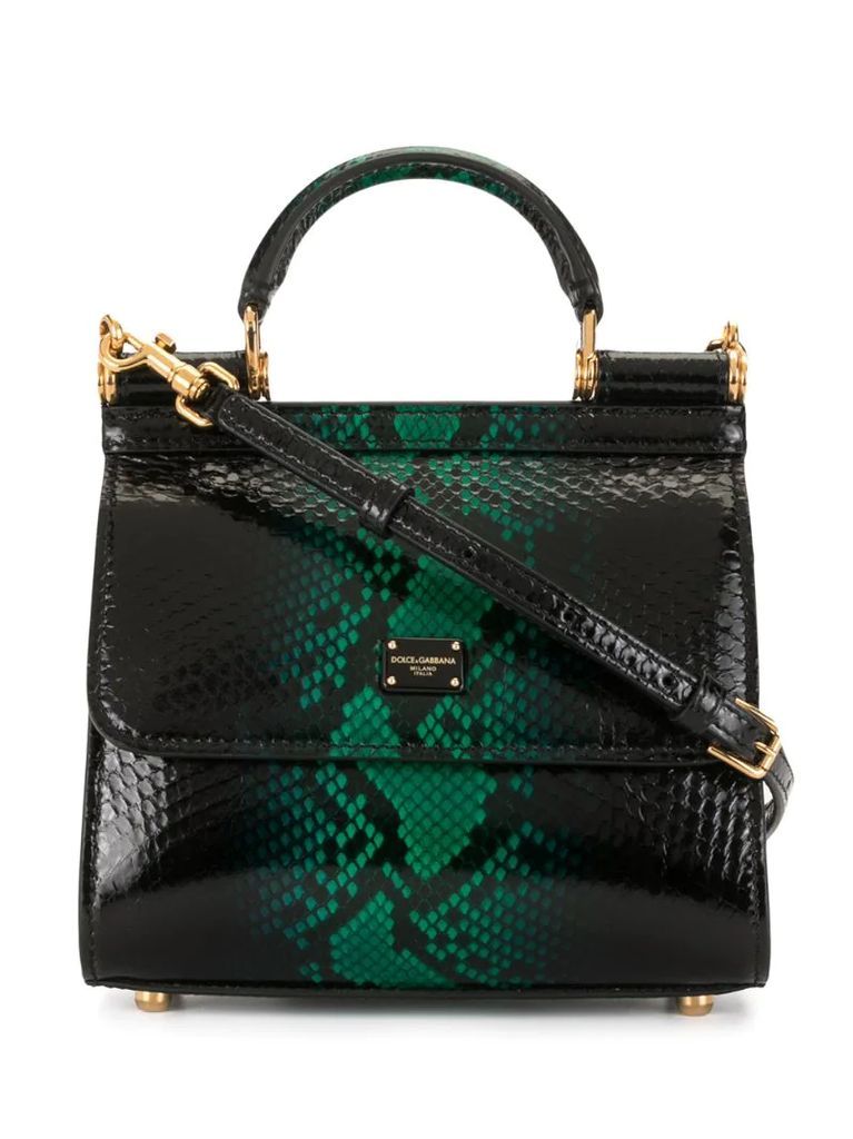Sicily snake-effect leather tote