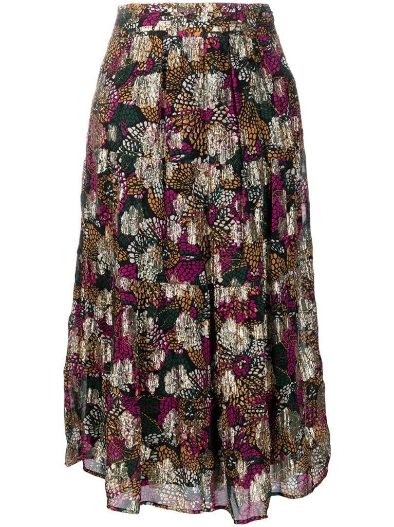 Lana floral-print midi skirt