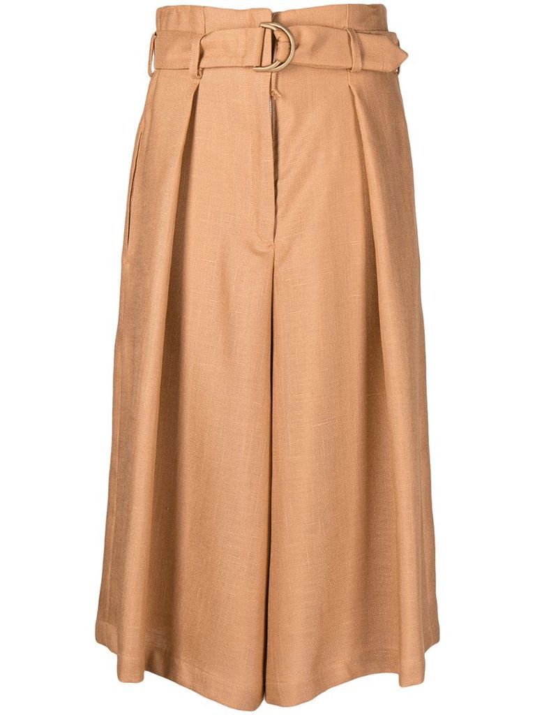 pleated cropped culottes