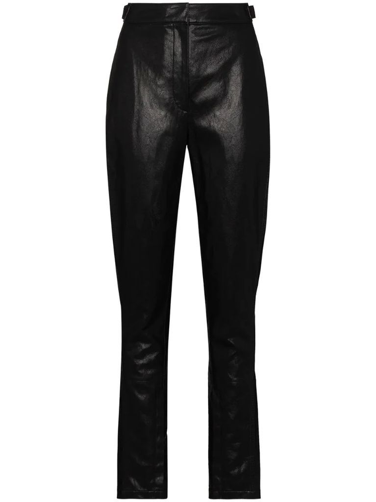 faux leather trousers