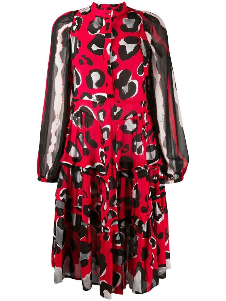 flared leopard print dress
