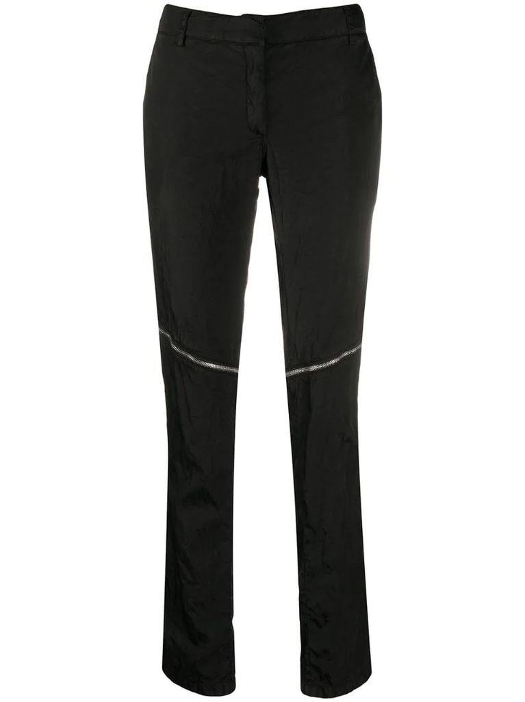 front zipped skinny trousers