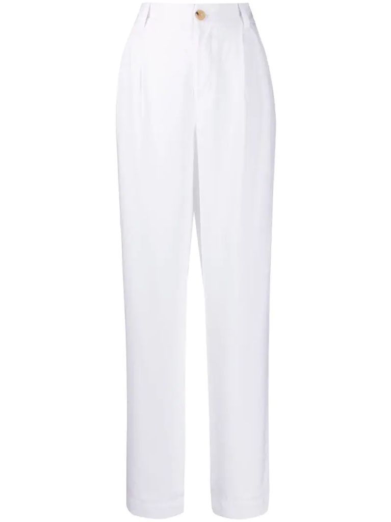 textured loose leg trousers