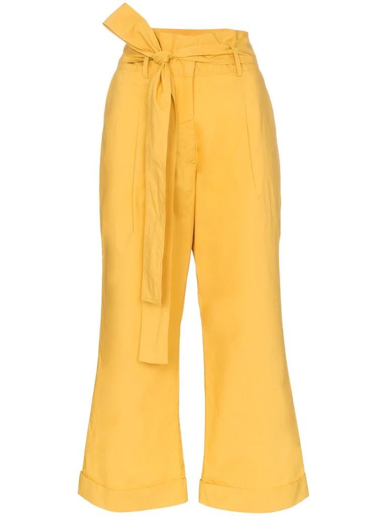 becerilla paper bag waist cotton trousers