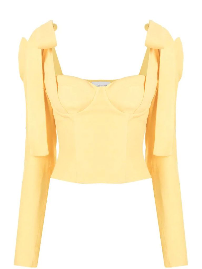 cropped sweetheart-neck top