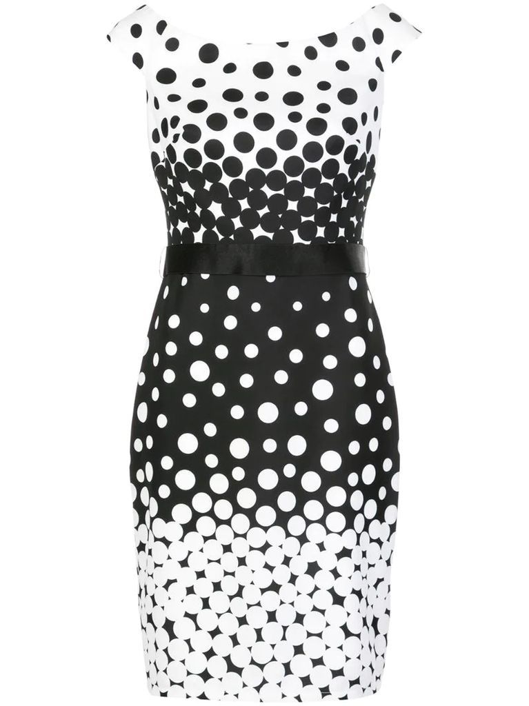 fitted dotted midi dress