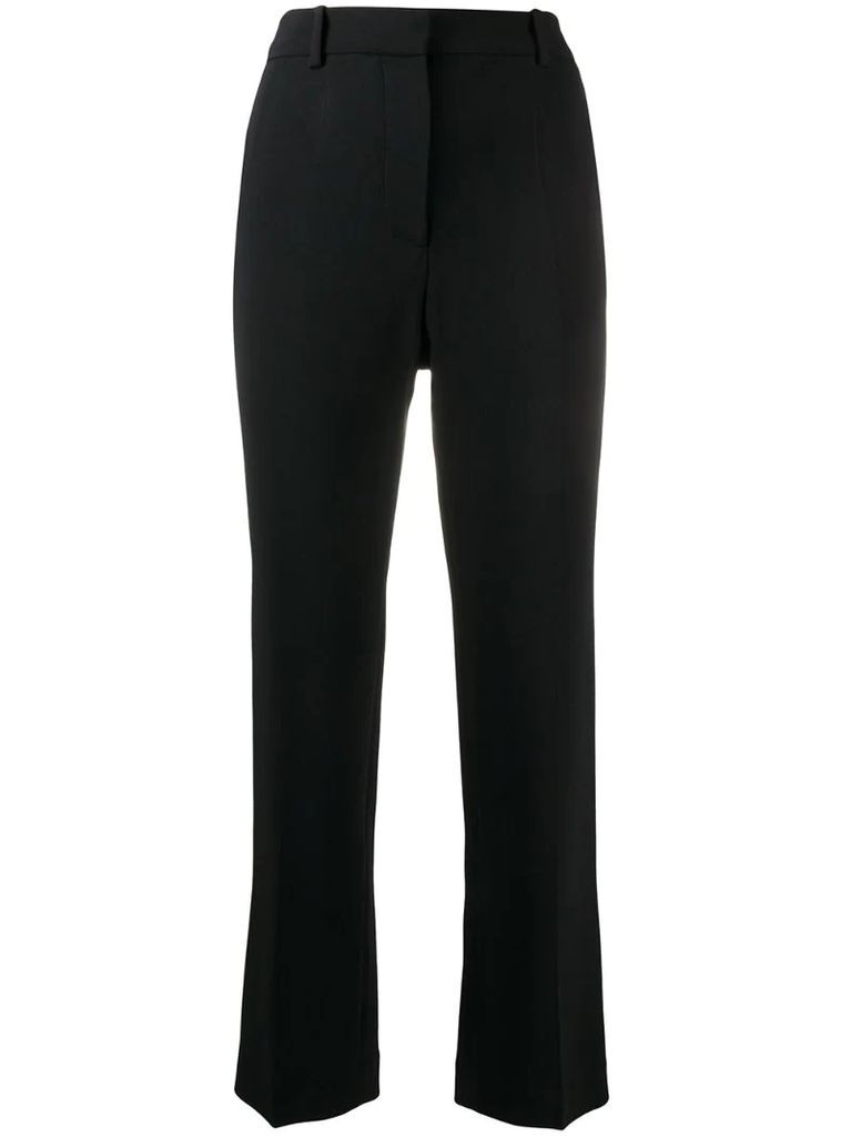 high-rise straight-leg cropped trousers
