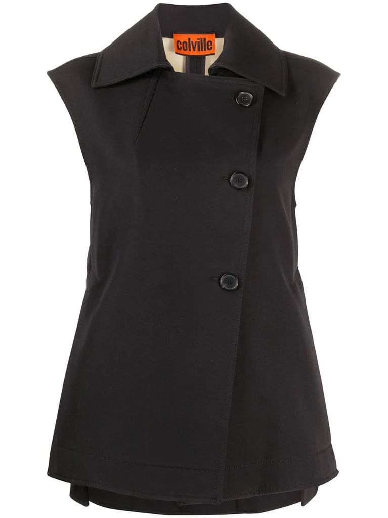 boxy fit side buttoned waistcoat