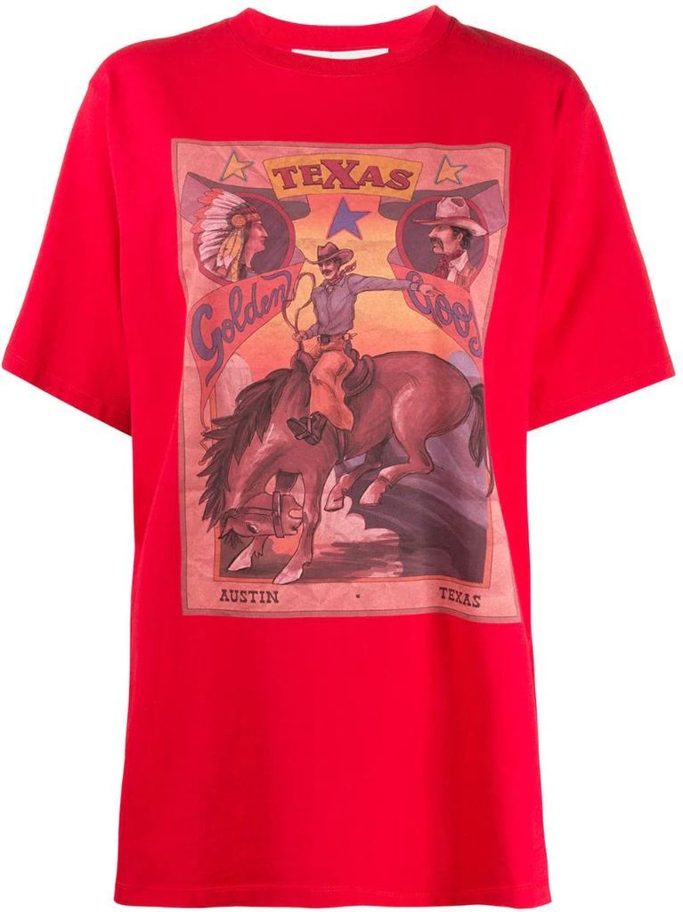 cowboy graphic print oversized T-shirt
