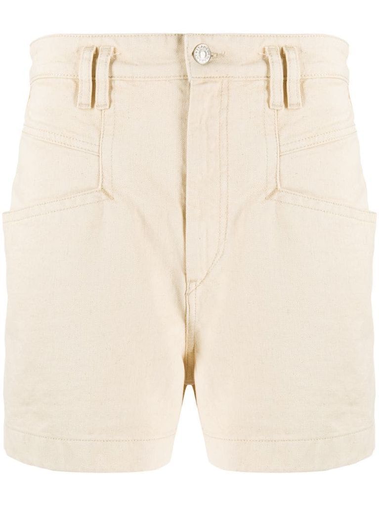 high-waisted cotton shorts