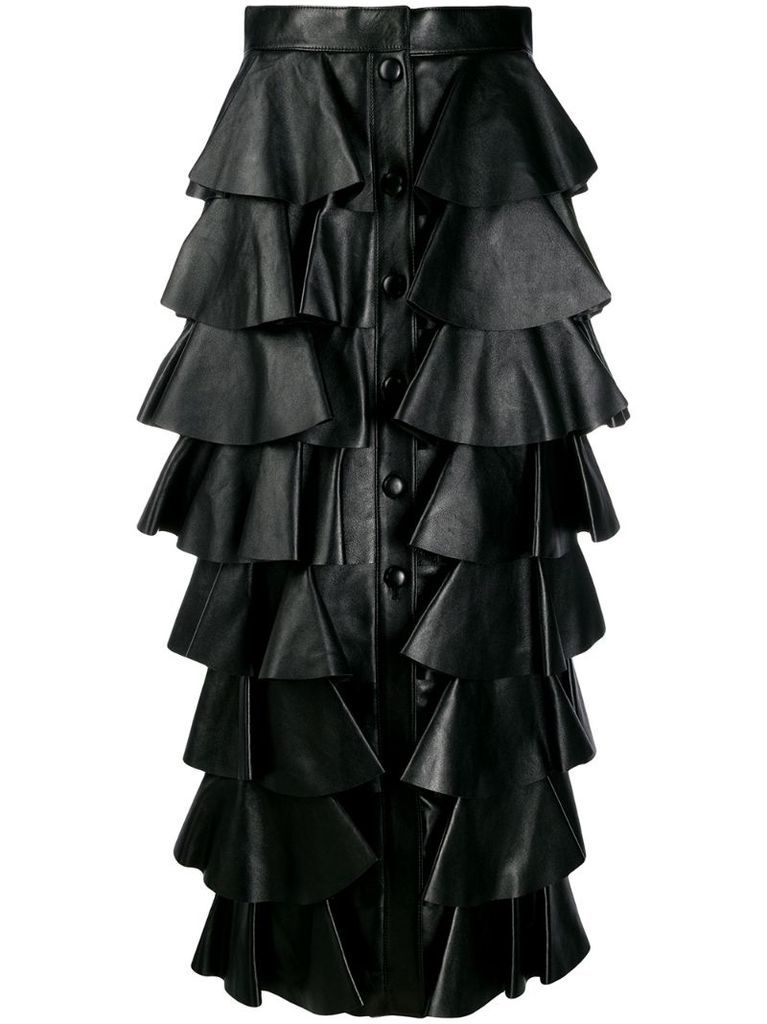 tiered-design midi skirt