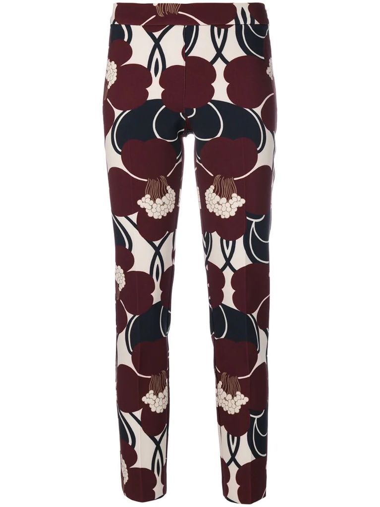 skinny floral print trousers