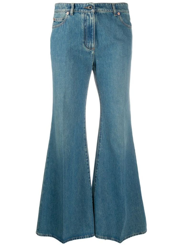 VLOGO-print flared jeans