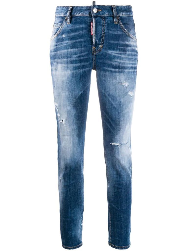 distressed skinny jeans