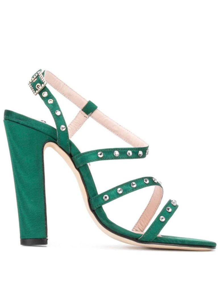 studded high-heeled sandals