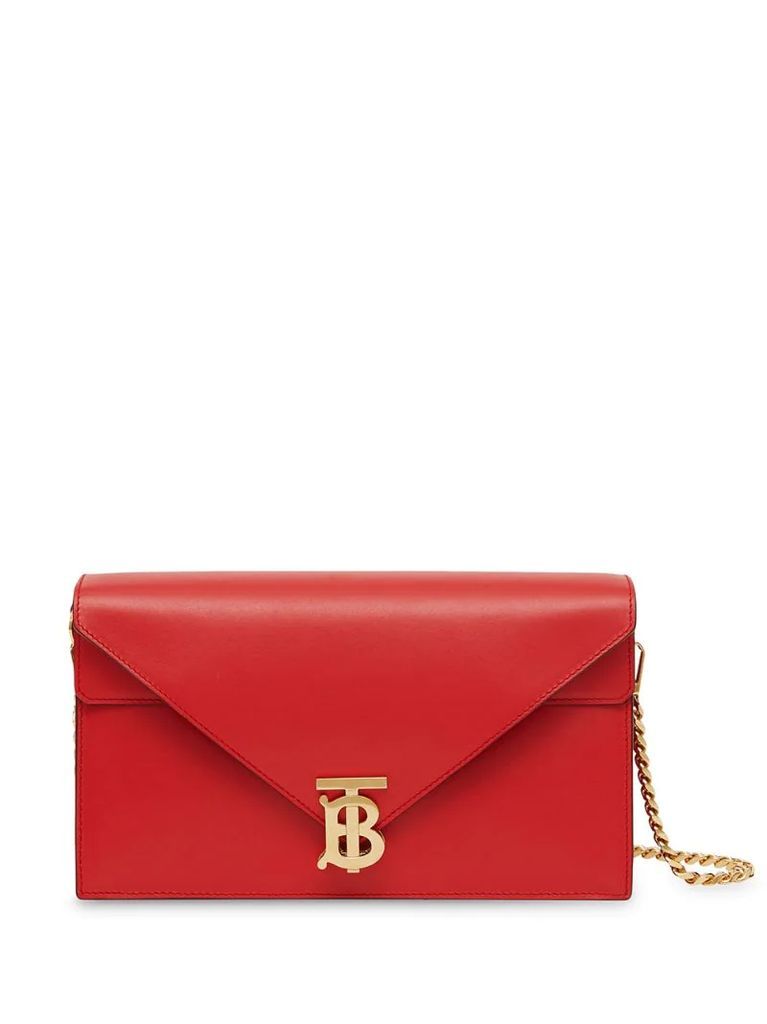 Small Leather TB Envelope Clutch