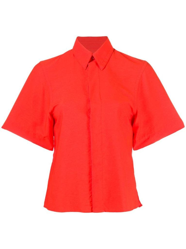 concealed fastening short-sleeve shirt