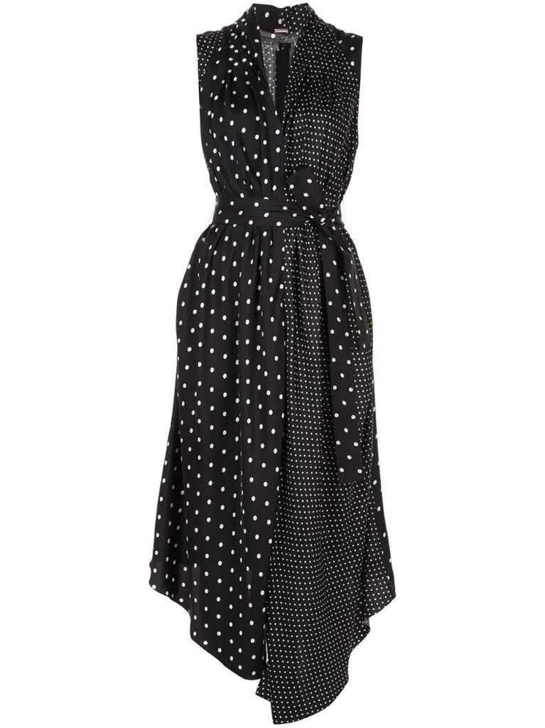 polka-dot asymmetrical dress