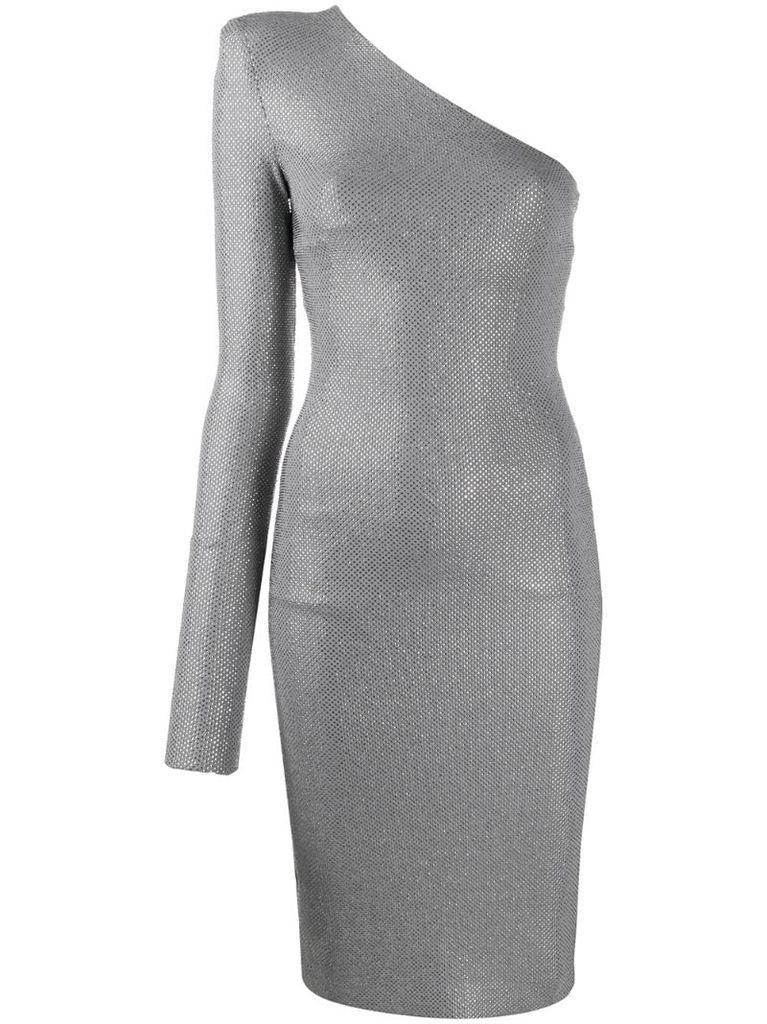 microcrystal one shoulder dress