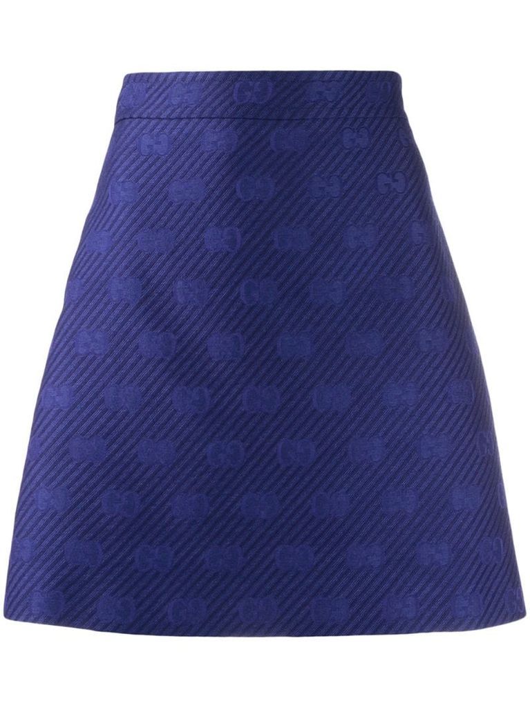 Diagonal GG stripe A-line skirt