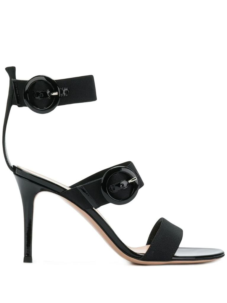 buckled cross strap sandals