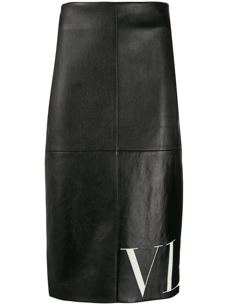VLTN print pencil skirt