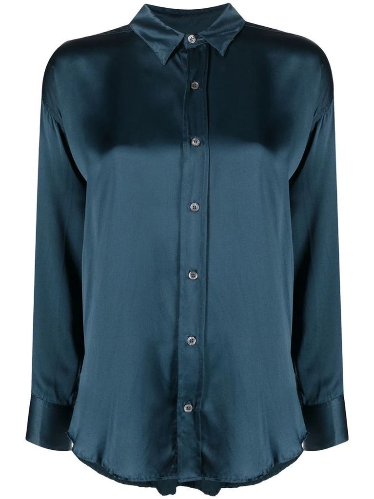 silk long-sleeved shirt