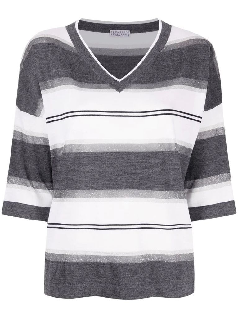 striped short-sleeve top
