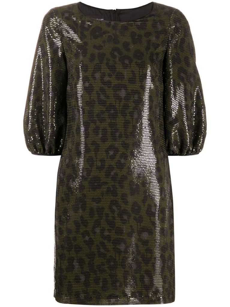 sequin leopard print dress