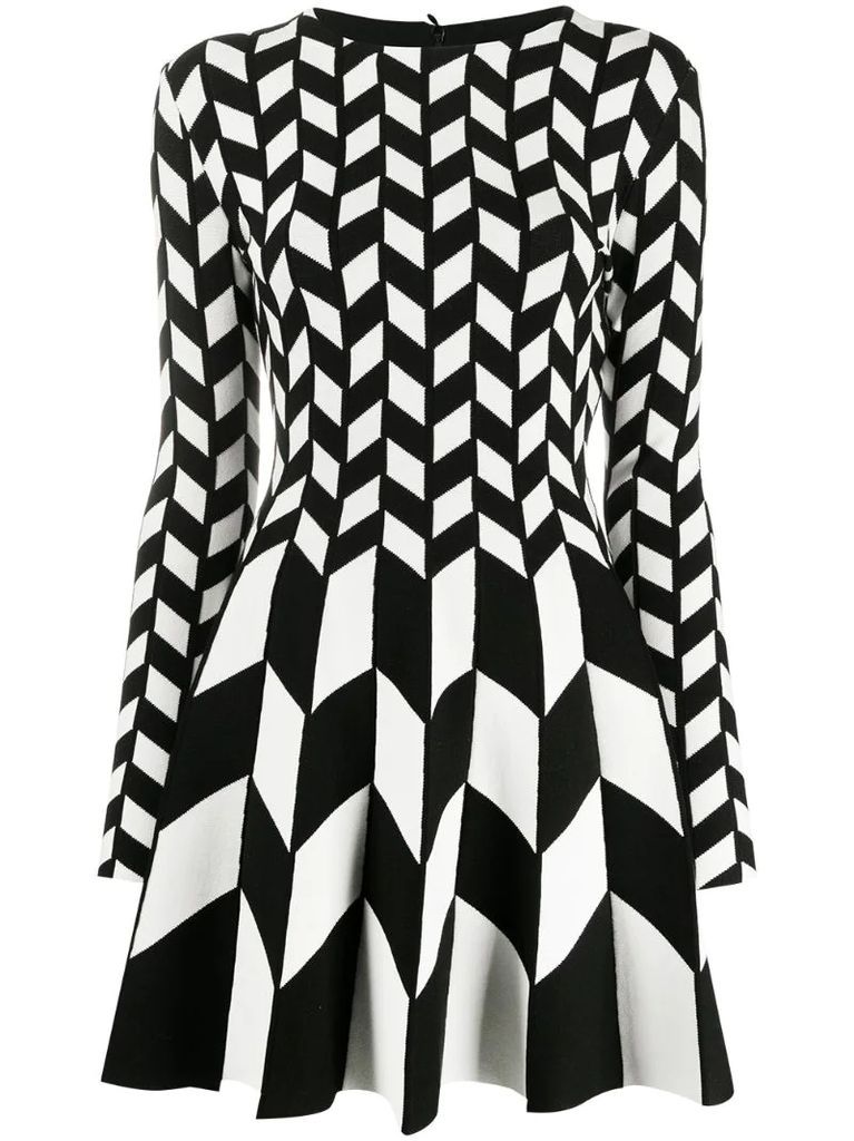 geometric print mini dress