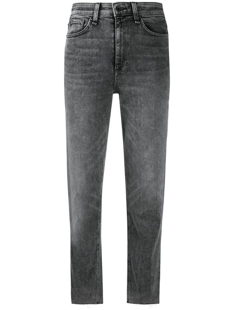 straight-leg stonewash jeans