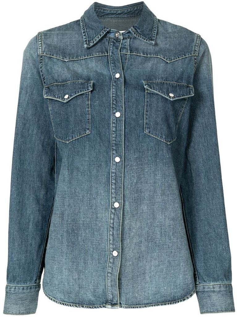 classic-collar denim shirt