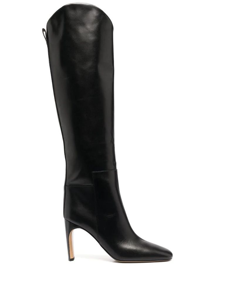 leather knee-length boots