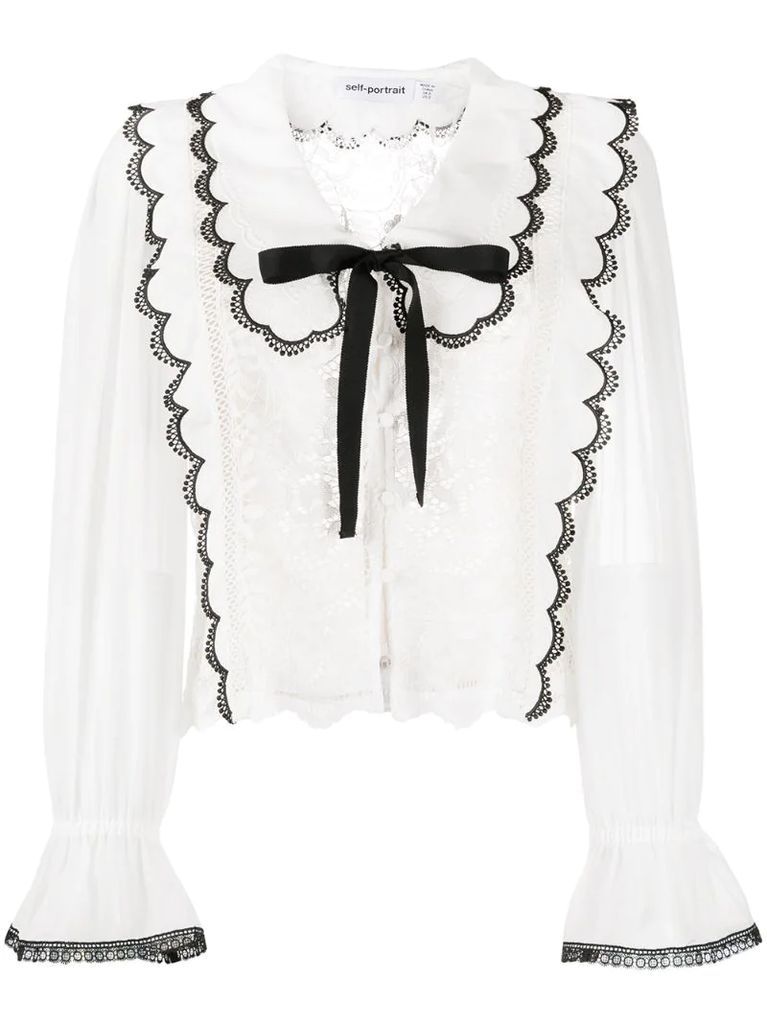 ruffled bow-detail blouse