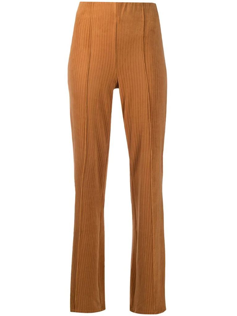 ribbed wide-leg trousers