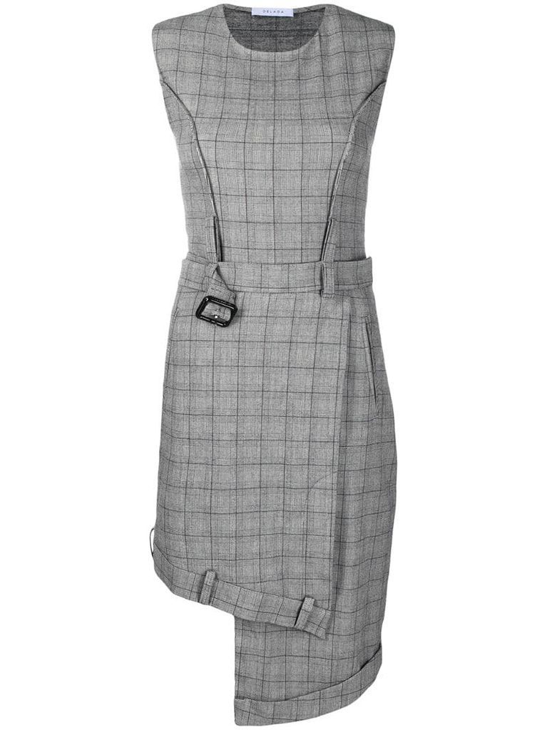 belted check dress