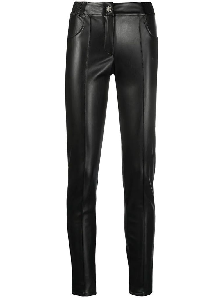 faux leather trousers