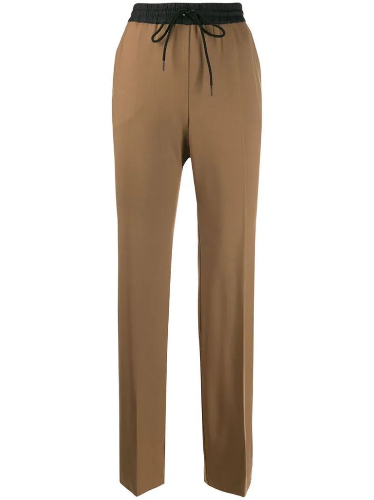 two tone flared trousers