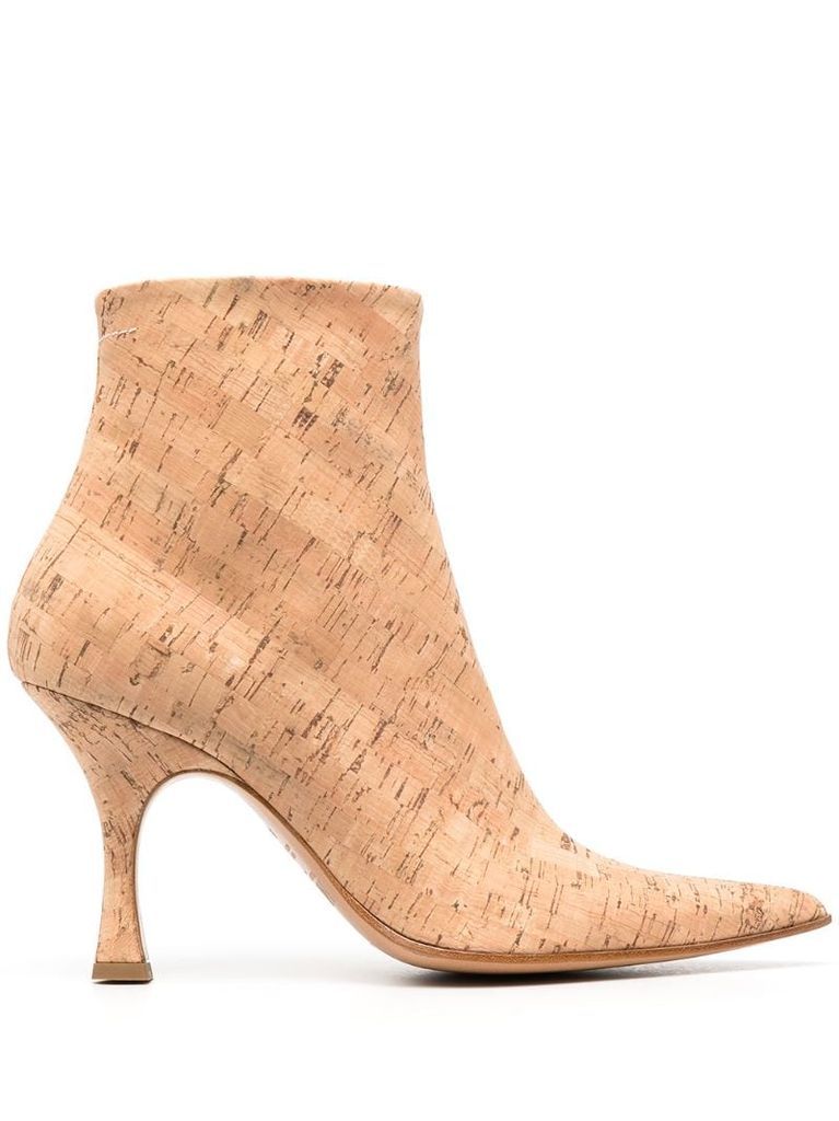 cork effect ankle boots