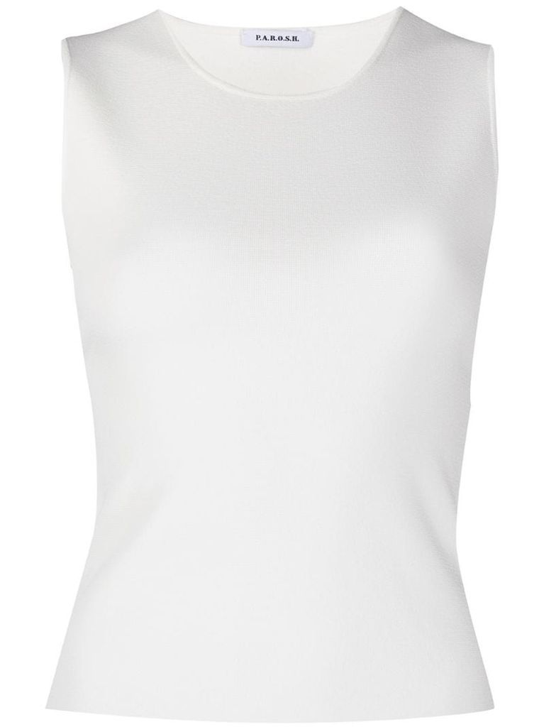 round-neck sleeveless tank top