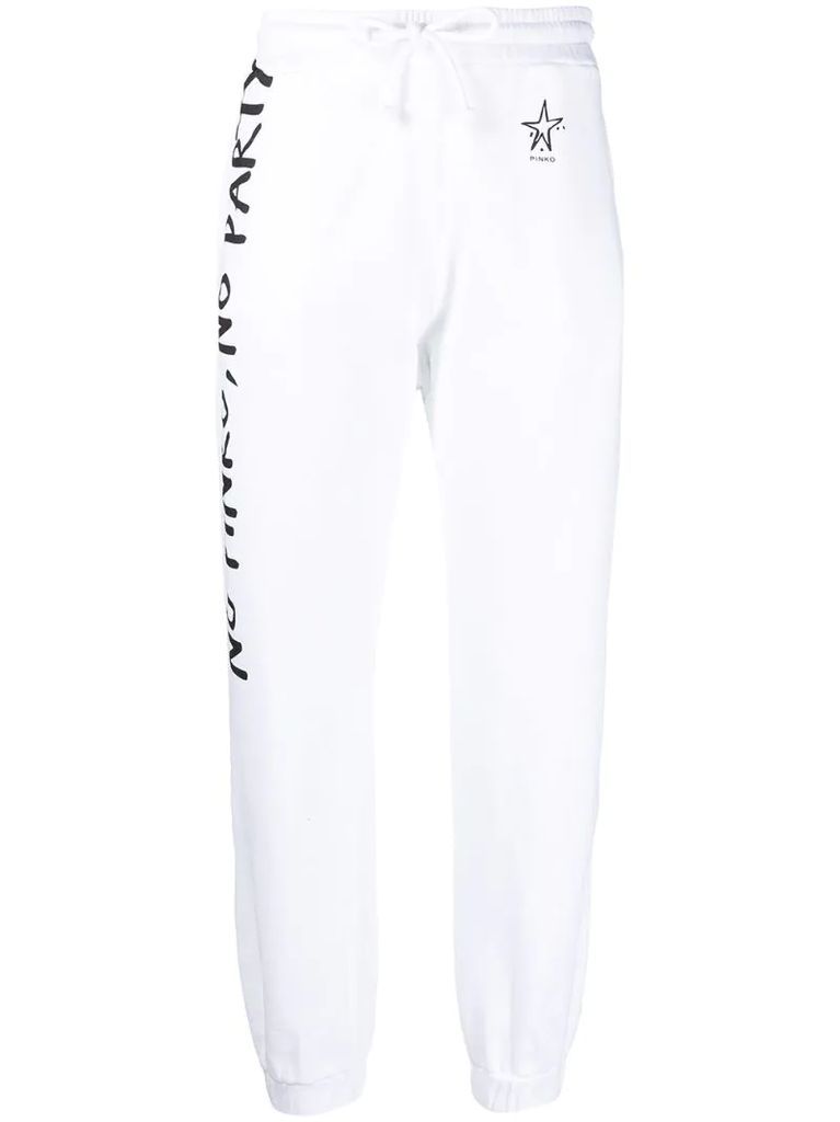 graphic-print track trousers