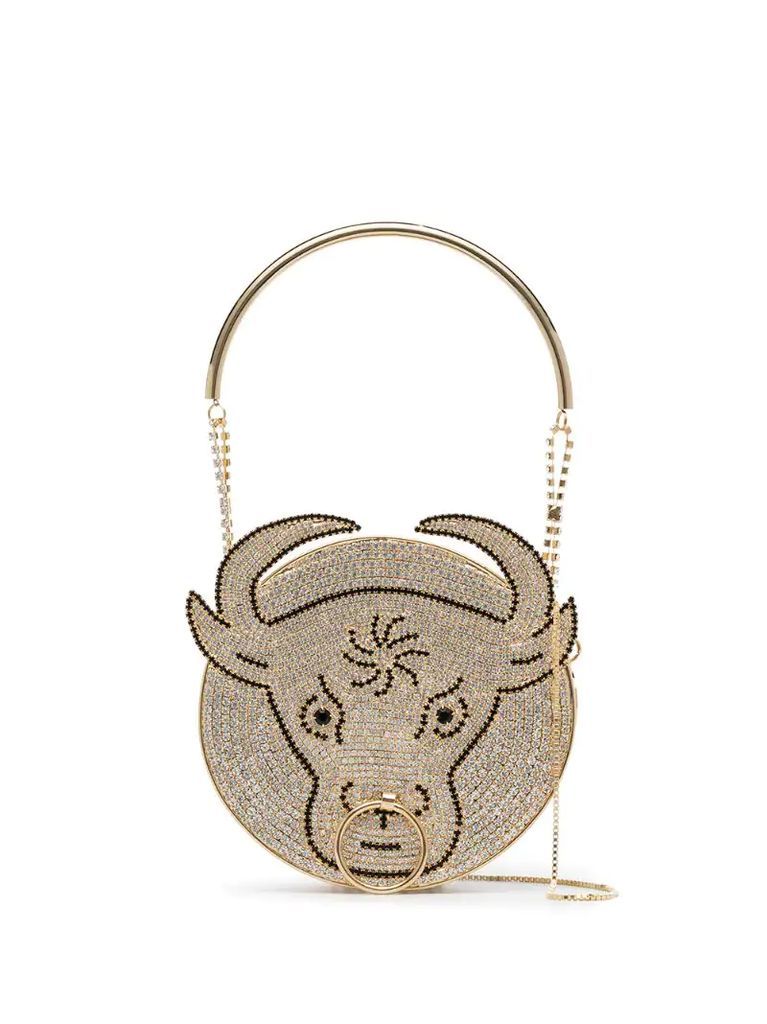 crystal-embellished bull mini bag