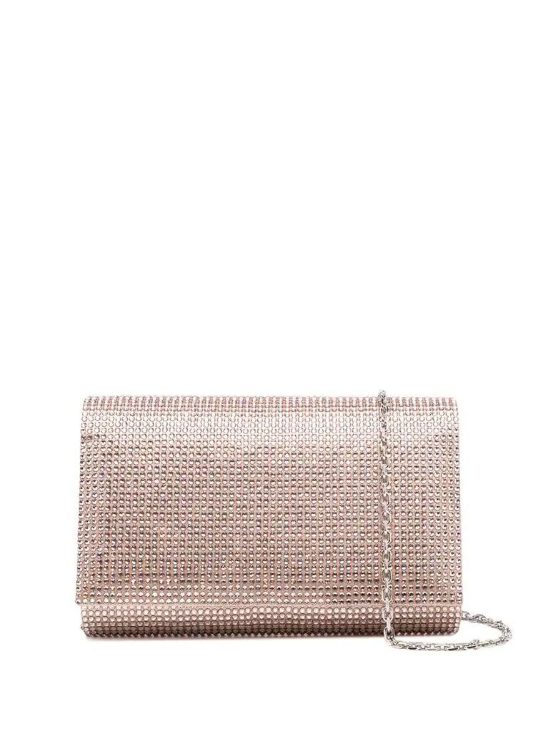 sequinned clutch bag