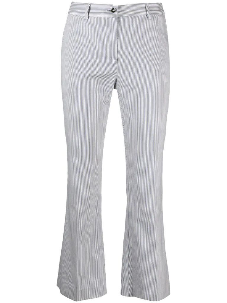 stripe-print flared trousers