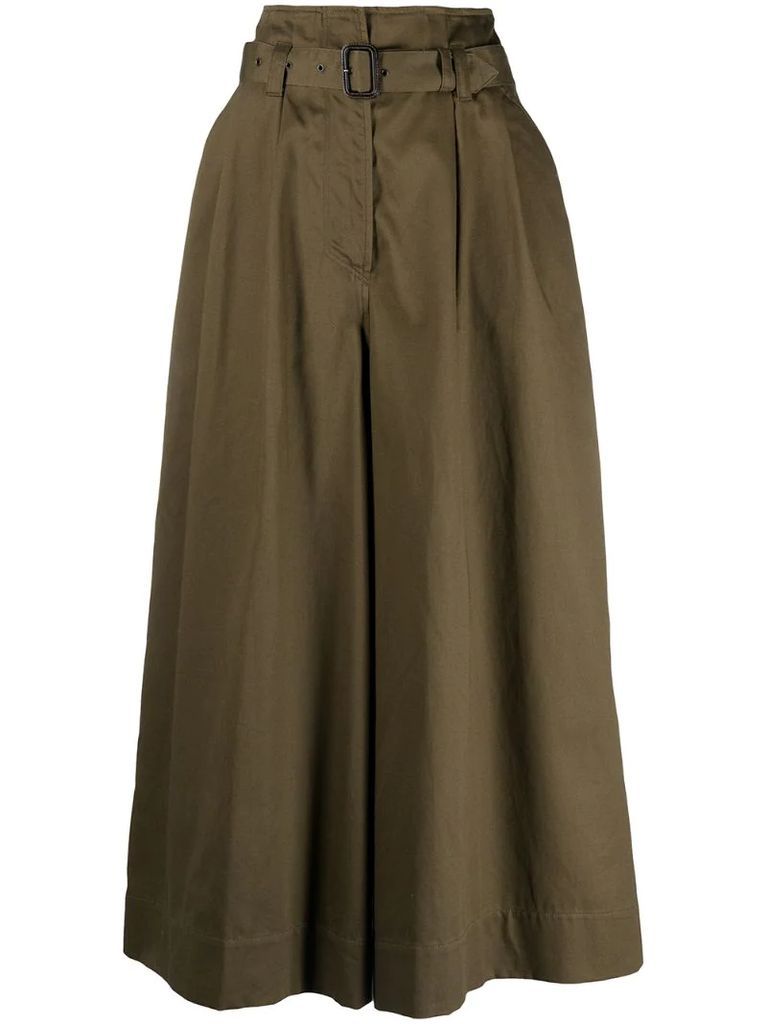 paperbag-waist cotton trousers