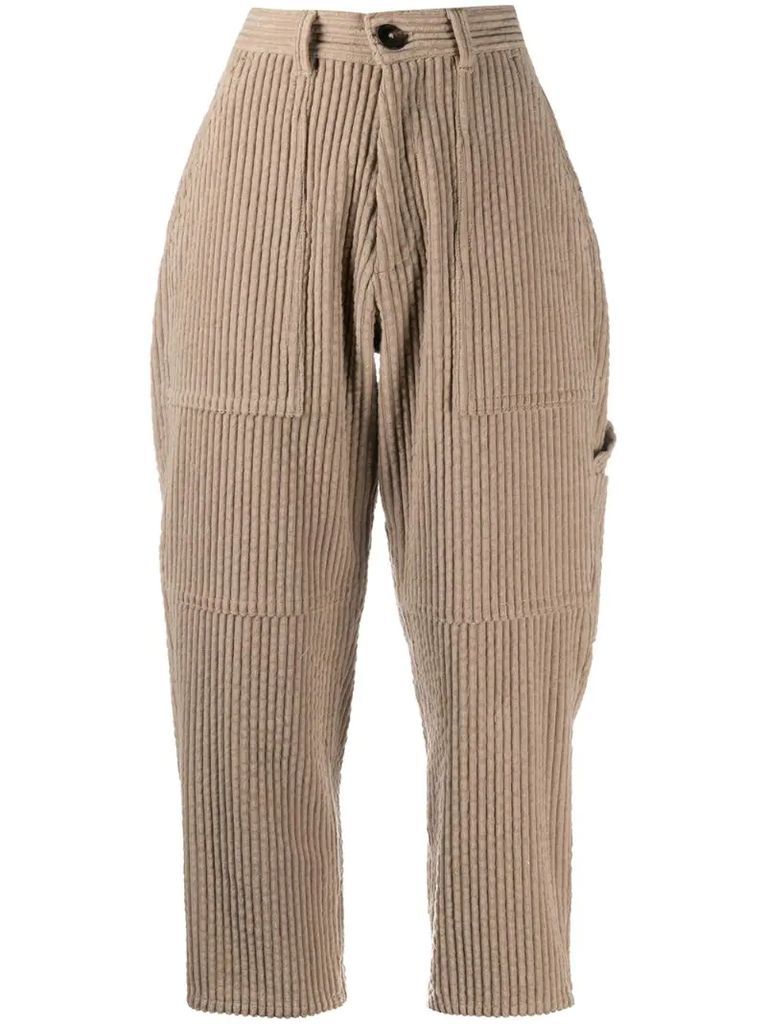 cropped corduroy trousers