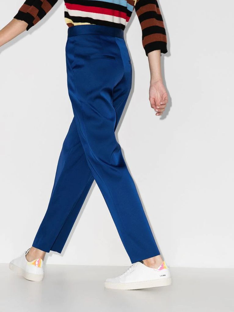 high-waisted straight-leg trousers