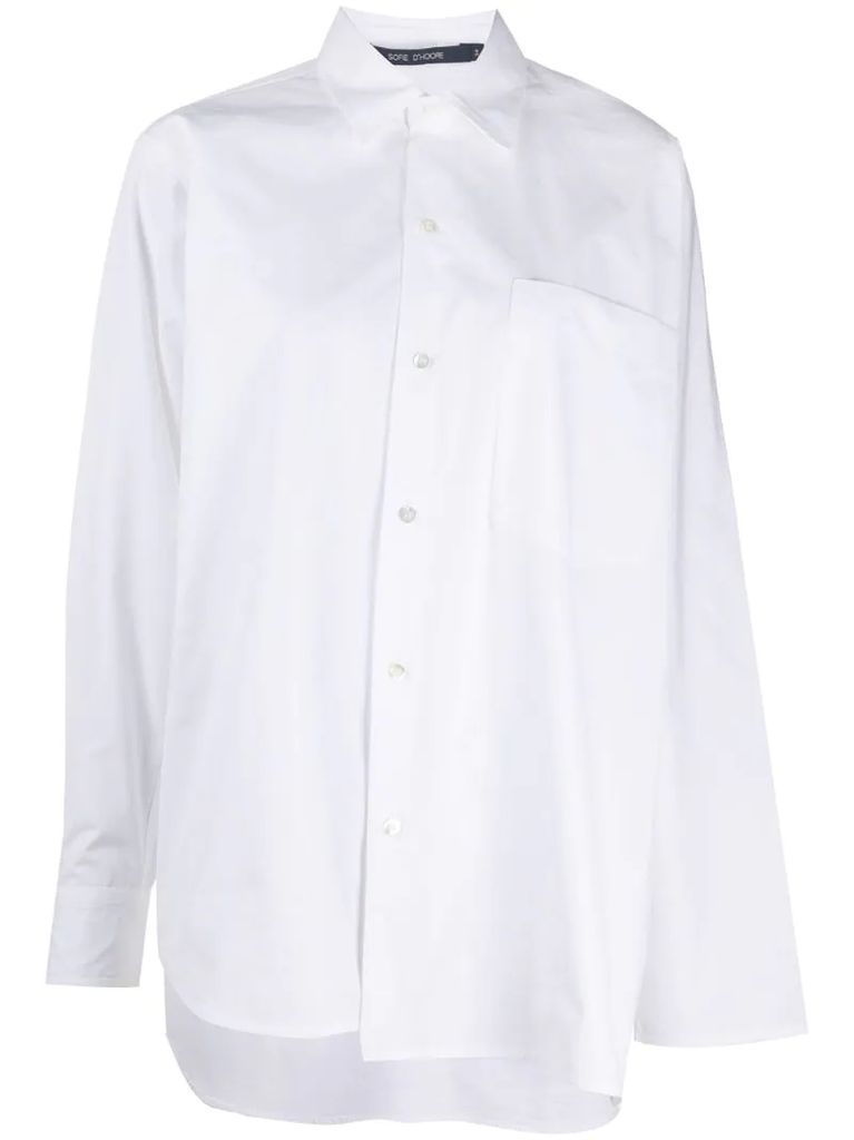 asymmetric button-down shirt