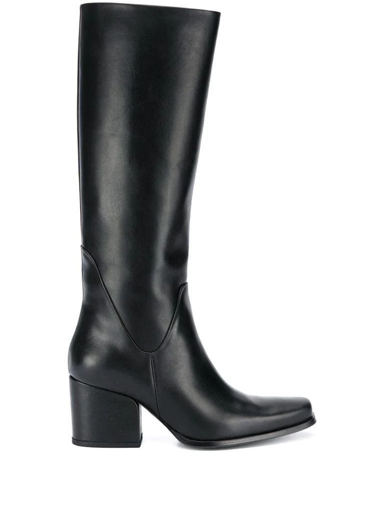 knee-high leather boots
